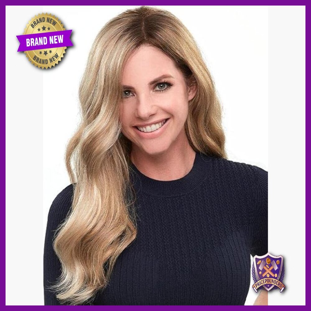 Synthetic Lace Front Hair Topper, 18" Wavy, Clip-In Cap with Padded Base